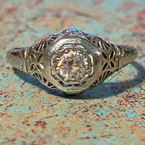 Vintage Edwardian Diamond Ring - Picture 1 of 5